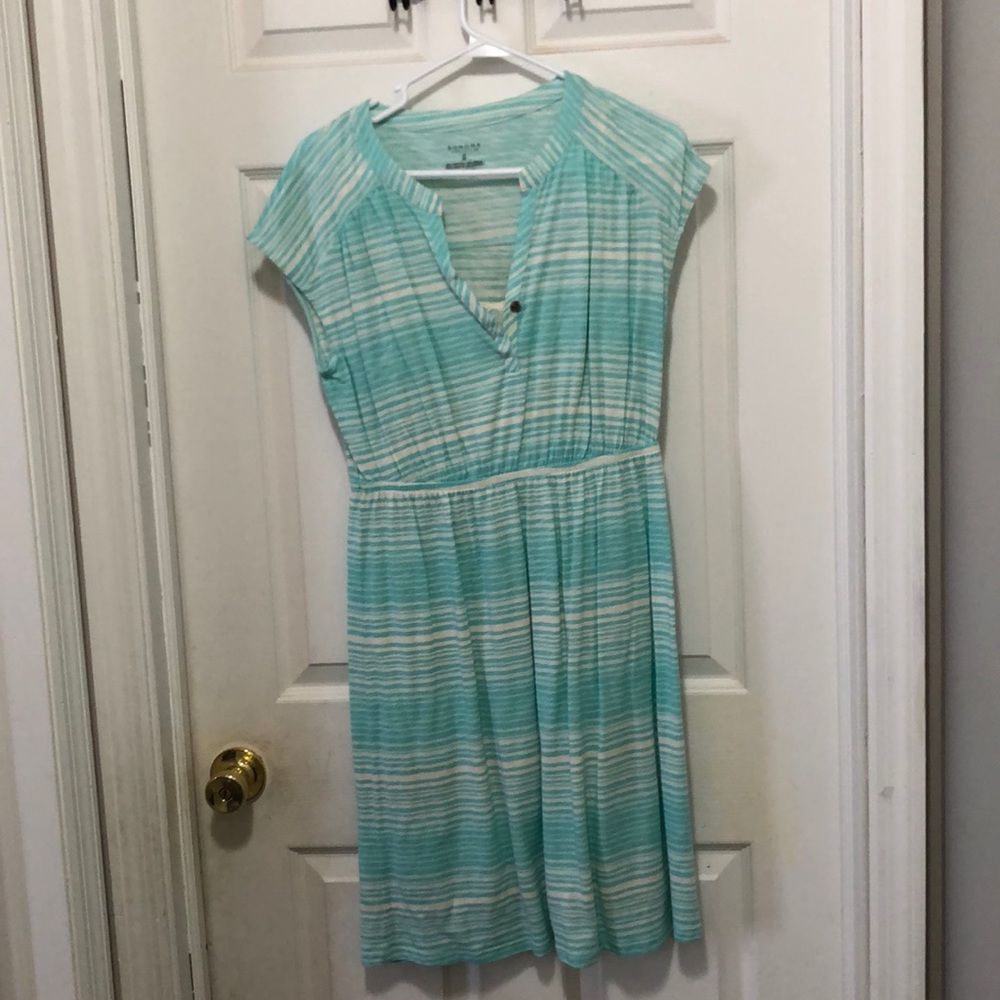 Teal/cream dress